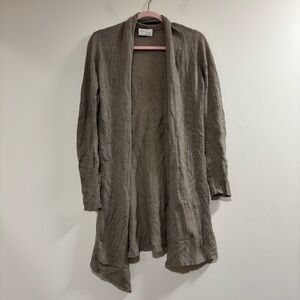 CF Cashmere Cardigan Sweater with Open Front Taupe